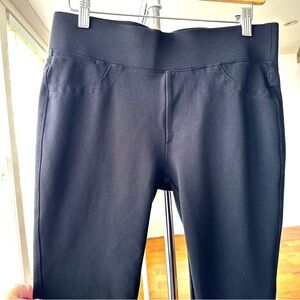 Lola Jeans Women's Black Leggings, mid-rise, wide waistband, stretch